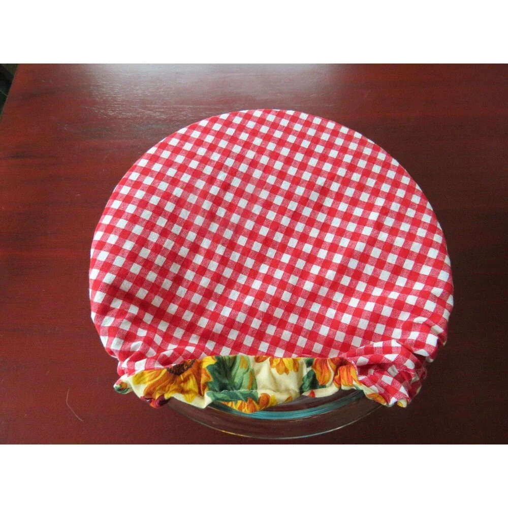 Kitchenaid Bowl Cover Reversible Sunflowers and Red Gingham Mixer Bowl Cover